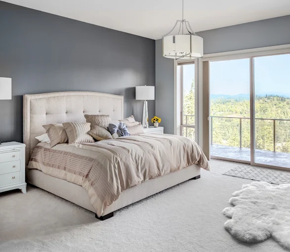 Plush bedroom carpet freshly cleaned by Pure Carpet Cleaners