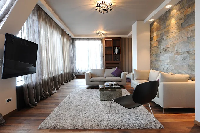 White shag rug and living-room carpet cleaned in a Roswell home